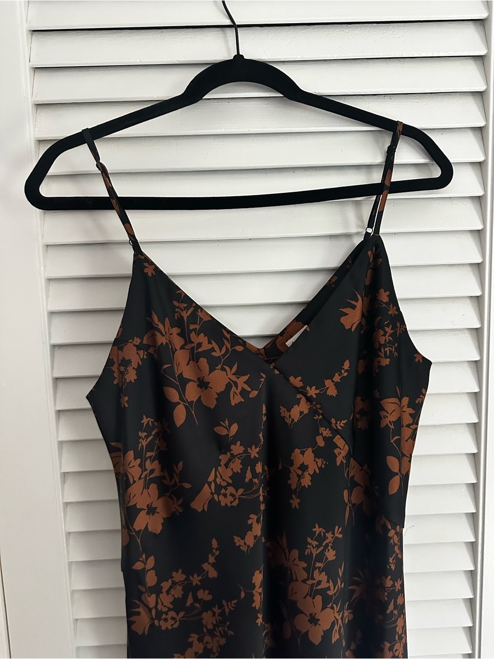 a new day Black Maxi Slip Dress with Brown Floral Print - Picture 2 of 3